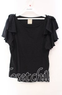 F&A / ショルダーリボンカットソー F クロ O-25-10-21-117-LO-TO-OW-ZT127