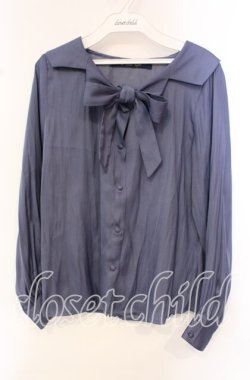 画像1: an another angelus / オフショル開衿ボウタイブラウス F ブルー O-25-10-21-118-CA-BL-OW-OS