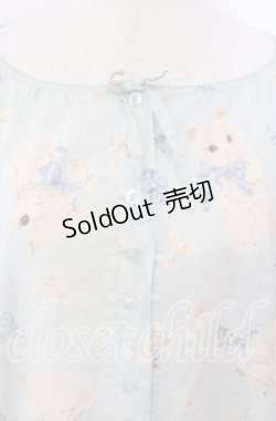 画像2: PINK HOUSE / 猫ちゃんプリントワンピース【お直しあり】  サックス O-25-10-21-010-LO-OP-IG-OS
