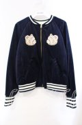 Franche Lippee / ひょこりくまスカジャン M ネイビー O-25-10-21-122-LO-JA-IG-OS