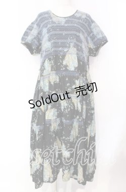 画像1: WONDERFUL WORLD / フラワーバスケットステッチワンピース【お直しあり】  クロ O-25-10-21-012-LO-OP-IG-OS