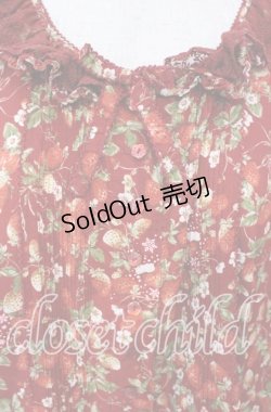 画像2: PINK HOUSE / いちごロングワンピース【お直しあり】  アカ O-25-10-21-015-LO-OP-IG-OS