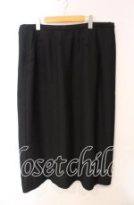 画像1: 【SALE】INGEBORG / リボンフロッキースリット入ロングスカート【お直しあり】 タグ記載サイズM クロ O-25-10-21-019-LO-SK-IG-ZT163 (1)