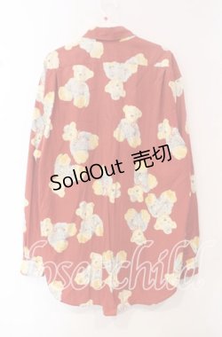 画像3: Karl Helmut / くまプリントシャツ  アカ O-25-10-21-025-EL-BL-IG-ZI