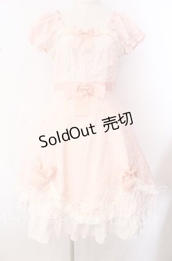 画像1: milky ange / ジャガードパフスリーブワンピース  ピンク O-25-10-23-037-EL-OP-IG-OS