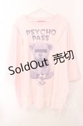 Amilige / 肩ZIP PSYCHO PASS Tシャツ  ピンク O-25-10-23-038-PU-TS-YM-OS