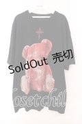 TRAVAS TOKYO / Bear BIG　Tシャツ  ブラックｘレッド O-25-10-23-039-PU-TS-YM-OS