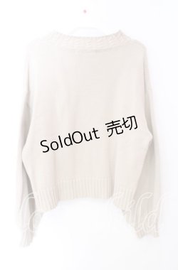 画像3: Fi.n.t / プチローズ刺繍ケーブルニットプルオーバー  ベージュ O-25-10-23-044-CA-TO-IG-ZT1029P