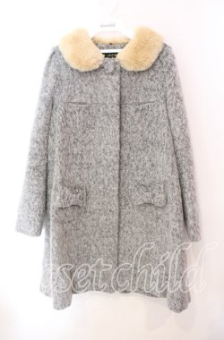 画像1: franche lippee black / リボンポケットコート  グレー O-25-10-23-046-LO-CO-IG-OS