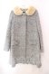 画像1: franche lippee black / リボンポケットコート  グレー O-25-10-23-046-LO-CO-IG-OS (1)