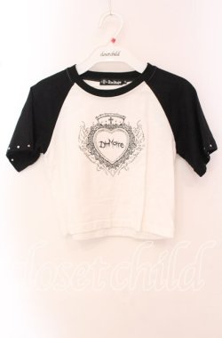 画像1: DimMoire / ラインストーンHeartCoreミニT F ホワイト×ブラック O-25-10-23-047-PU-TO-OW-OS