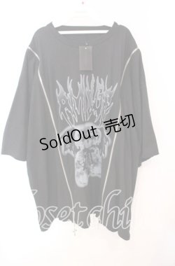 画像1: Amilige / DEVIL BEARプリントロングZIPTシャツ  ブラック O-25-10-23-053-PU-TO-OW-OS