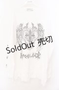 Amilige / ハートクロス羽プリントロングTシャツ  シロ O-25-10-23-056-PU-TO-OW-ZS