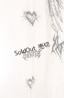 画像4: Amilige / ハートクロス羽プリントロングTシャツ  シロ O-25-10-23-056-PU-TO-OW-ZS