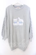 Amavel / Fantasic Animalsアップリケニットワンピース F ブルー O-25-10-23-058-CA-TO-OW-OS