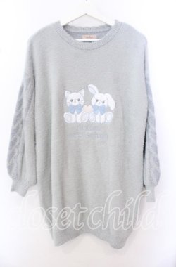画像1: Amavel / Fantasic Animalsアップリケニットワンピース F ブルー O-25-10-23-058-CA-TO-OW-OS