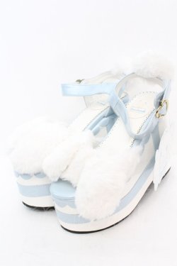 画像1: DearMyLove / シナモロール厚底サンダル M シロｘサックス O-25-10-23-1044-EL-SH-YM-OS