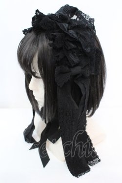 画像1: ALICE and the PIRATES / ネフィラロングヘッドドレス  クロ O-25-10-23-1008-PA-AC-OW-ZT1025F