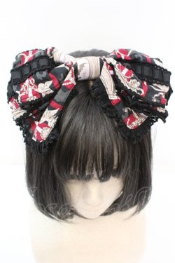 画像2: ALICE and the PIRATES / 薔薇の名前柄リボンカチューシャ  クロ×ワイン O-25-10-23-1009-PA-AC-OW-ZT012