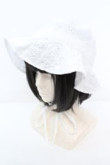 Candy Stripper / LACY BUCKET HAT  ホワイト O-25-10-23-1010-PU-AC-OW-ZTK011