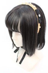 Emily Temple cute / ストローヘッドドレス  ナチュラル×クロ O-25-10-23-1012-ET-AC-IG-ZT012-F001