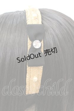 画像2: 【SALE】Emily Temple cute / ストローヘッドドレス  ナチュラル×クロ O-25-10-23-1012-ET-AC-IG-ZT012-F001