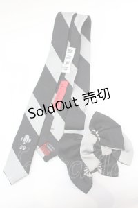 ネバアランド / リボニッシュネクタイ  グレー×クロ O-25-10-23-1019-LO-ZA-IG-ZT150-F002