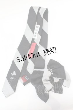 画像1: ネバアランド / リボニッシュネクタイ  グレー×クロ O-25-10-23-1019-LO-ZA-IG-ZT150-F002
