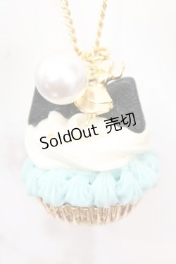 画像1: Q-pot. / アリスカップケーキネックレス  サックス×シロ×クロ O-25-10-23-1021-QP-AC-IG-OS