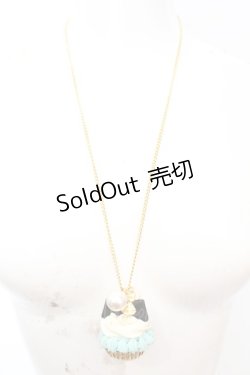 画像2: Q-pot. / アリスカップケーキネックレス  サックス×シロ×クロ O-25-10-23-1021-QP-AC-IG-OS