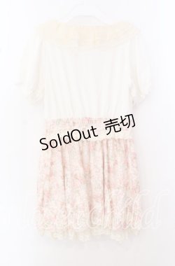 画像3: LIZ LISA / 花柄レース切り替えワンピース  シロ×ピンク O-25-10-23-063-LO-OP-OW-OS
