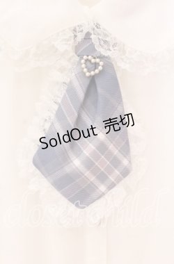 画像2: Secret Honey / ネクタイ付き半袖ブラウス  オフ×サックス O-25-10-23-069-CA-BL-IG-OS