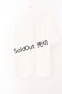 画像3: Secret Honey / ネクタイ付き半袖ブラウス  オフ×サックス O-25-10-23-069-CA-BL-IG-OS