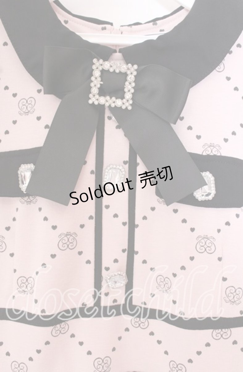 画像2: 【SALE】Ank Rouge / モノグラムドーリーワンピース  ピンク×クロ O-25-10-23-073-CA-OP-IG-ZT091 (2)