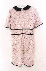 画像3: 【SALE】Ank Rouge / モノグラムドーリーワンピース  ピンク×クロ O-25-10-23-073-CA-OP-IG-ZT091 (3)