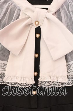 画像2: NOEMIE / 5分袖ダブルクロスケープワンピース  クロ×シロ O-25-10-23-082-LO-OP-IG-OS
