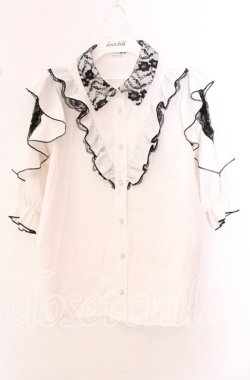 画像1: NOEMIE / デシンヨーク切り替えブラウス  シロ O-25-10-23-083-LO-BL-IG-OS
