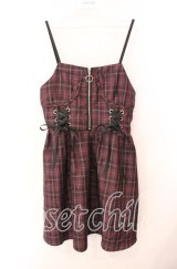 NOEMIE / レースアップコルセット風キャミワンピース  ダークピンク O-25-10-23-086-LO-OP-IG-ZT111