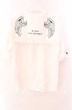 画像4: NOEMIE / チェックネクタイ付きセーラーカラーブラウス  シロ O-25-10-23-087-LO-BL-IG-OS