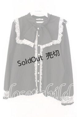 画像1: NOEMIE / セーラーカラーボウタイフリルブラウス  クロ×シロ O-25-10-23-090-LO-BL-IG-OS