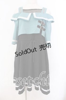 画像1: IRO+IRO / クール&ガーリーに*ギミッックジップオフショルワンピース  クロ×グリーン O-25-10-23-092-LO-OP-IG-OS