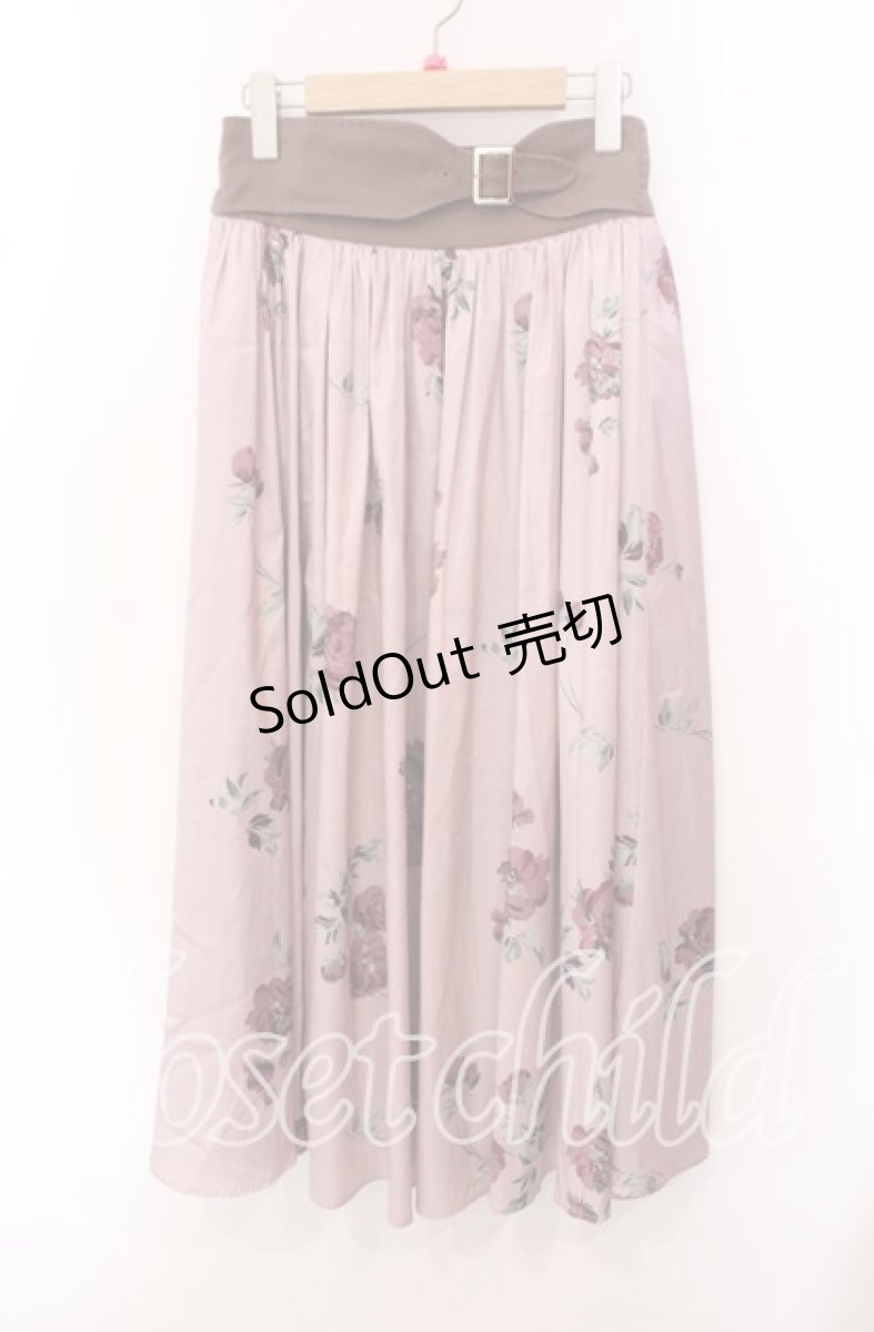 画像1: 【SALE】axes femme / ローズ柄ロングスカート M ピンク O-25-10-23-014-AX-SK-OW-ZT209 (1)