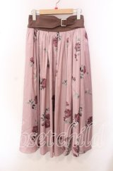 axes femme / ローズ柄ロングスカート M ピンク O-25-10-23-014-AX-SK-OW-ZT209