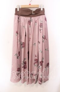 axes femme / ローズ柄ロングスカート M ピンク O-25-10-23-014-AX-SK-OW-ZT209