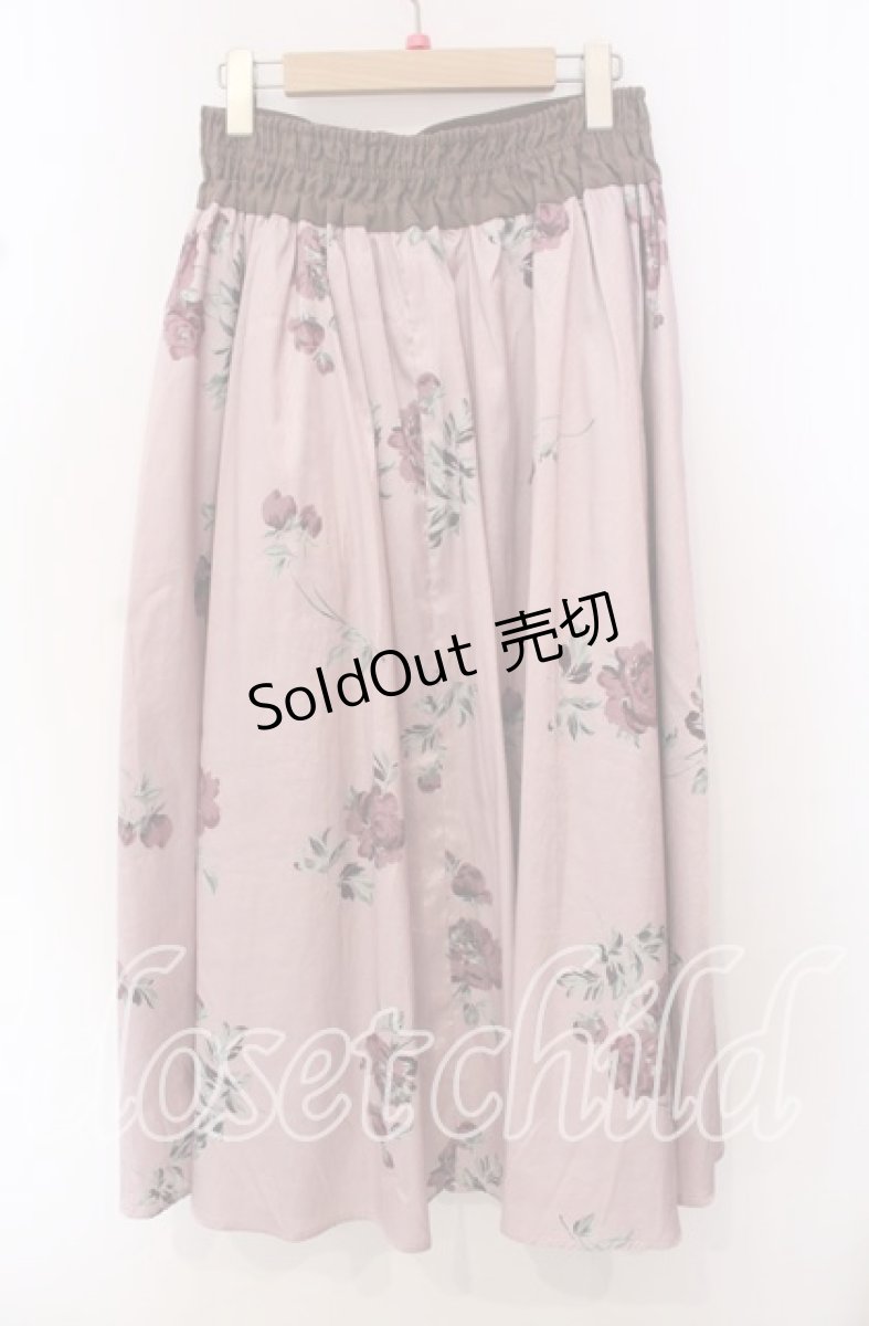 画像3: 【SALE】axes femme / ローズ柄ロングスカート M ピンク O-25-10-23-014-AX-SK-OW-ZT209 (3)
