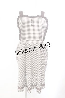 画像1: F i.n.t / ギンガムチェックエプロンジャンスカ F ブラウン O-25-10-23-018-CA-OP-OW-ZT054