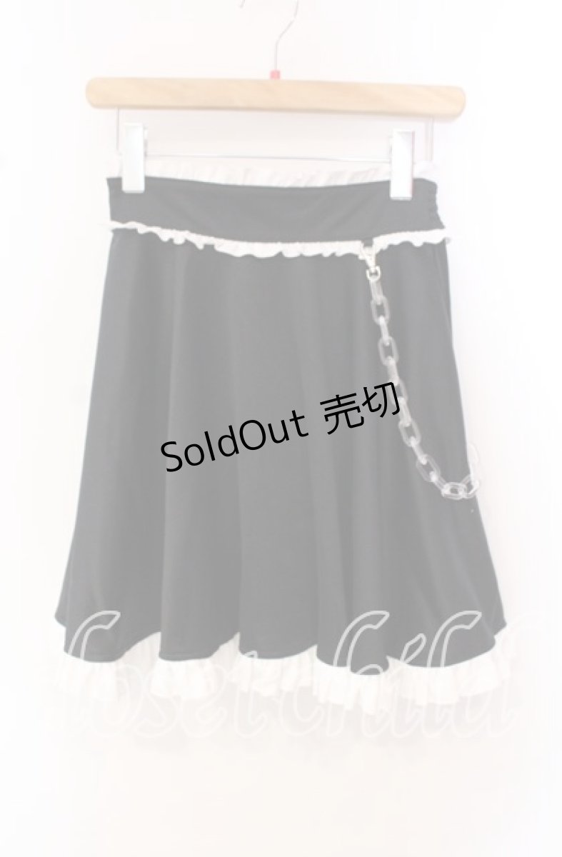 画像1: 【SALE】NOEMIE / クリアチェーンジャージフレアスカート M クロ O-25-10-23-019-LO-SK-IG-ZT044 (1)