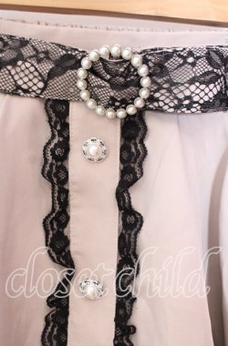 画像2: NOEMIE / ベルト付レーススカート  ピンク×クロ O-25-10-23-020-LO-SK-IG-ZT1025D
