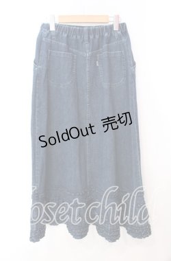 画像3: 【SALE】PINK HOUSE / フリル使いストレッチデニムスカート M インディゴ O-25-10-23-024-LO-SK-OW-ZT43