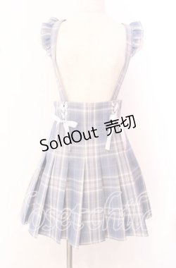 画像1: Secret Honey / レースアッププリーツ吊りスカート  サックス×ピンク O-25-10-23-028-CA-SK-IG-OS